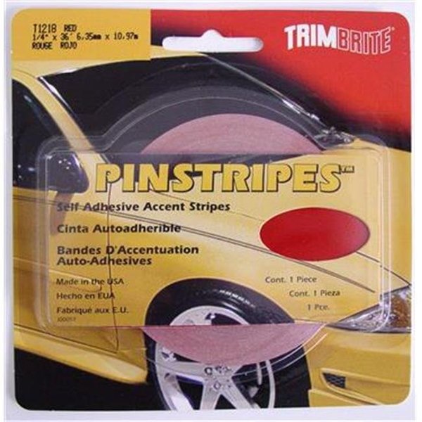 Trimbrite TRIMBRITE T1218 Pinstripe Tape; Red; 0.25 In. X 36 Ft. T18-T1218